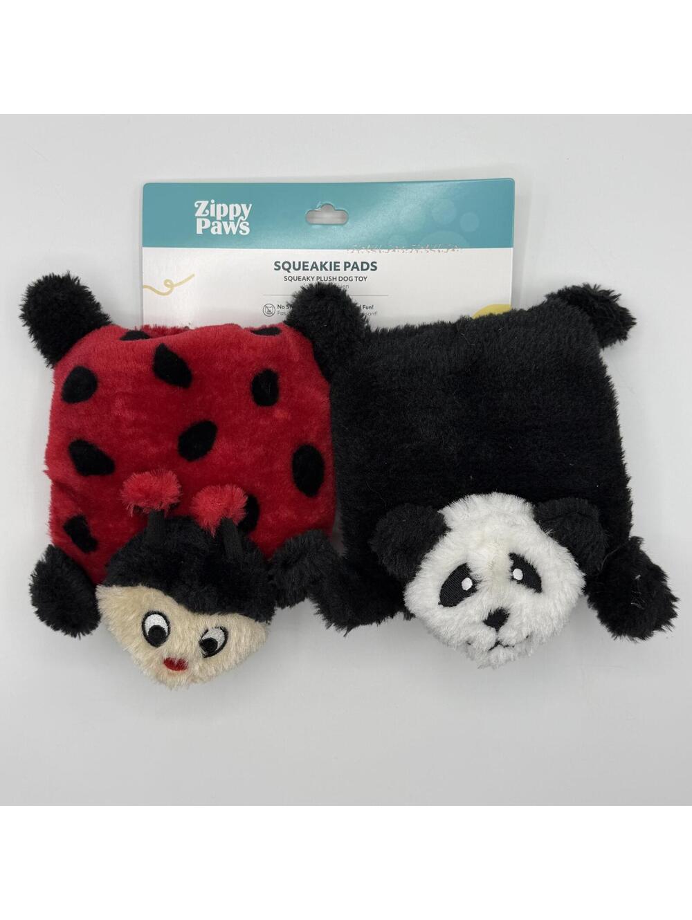 ZippyPaws Squeakie Pads 2 Pack Ladybug and Panda Squeaky Dog Toys Zippy Paws - Picture 3 of 6